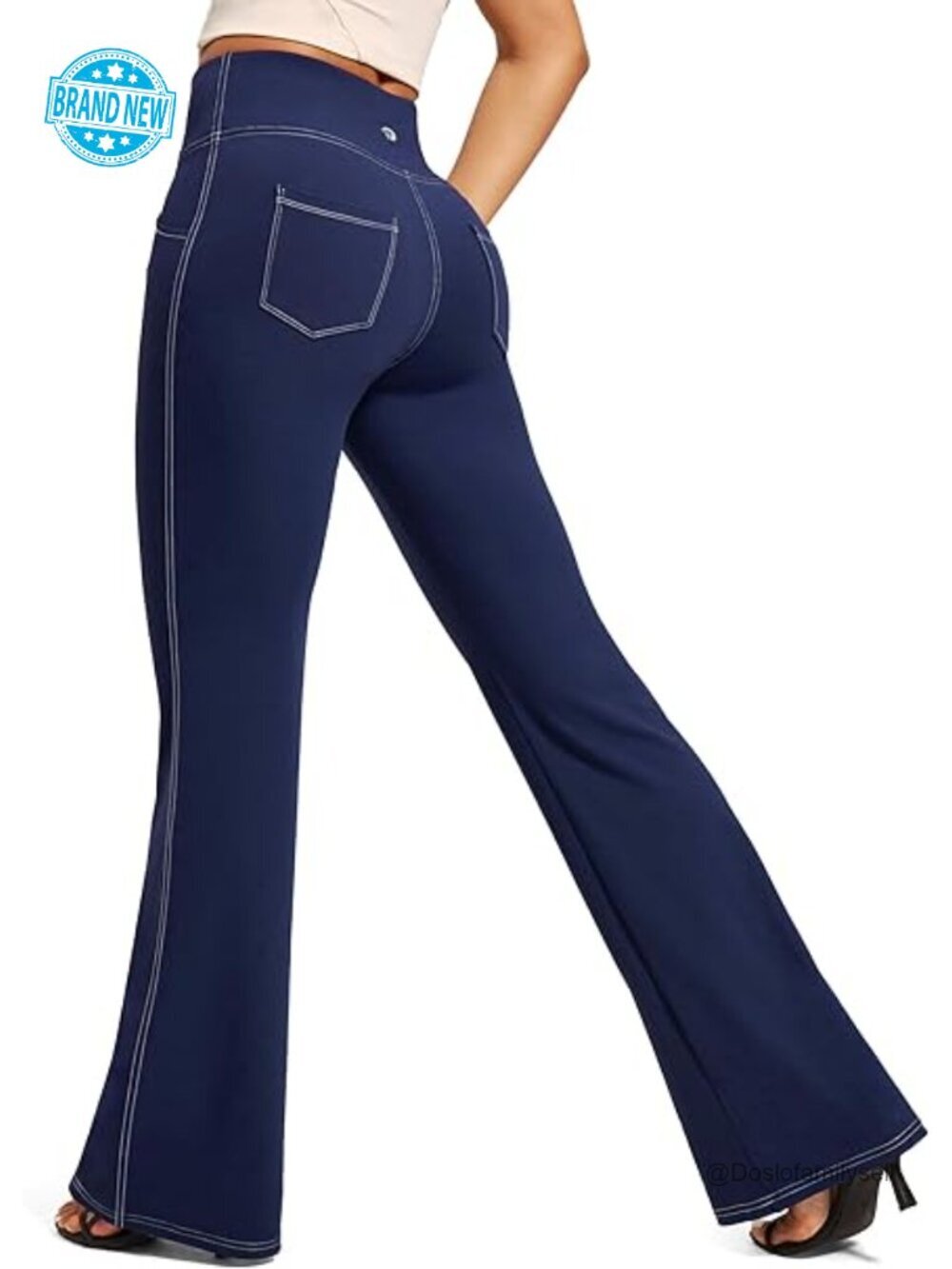 High Waist Bootcut Yoga Pants with Pockets Tummy Control Work Dress Pants